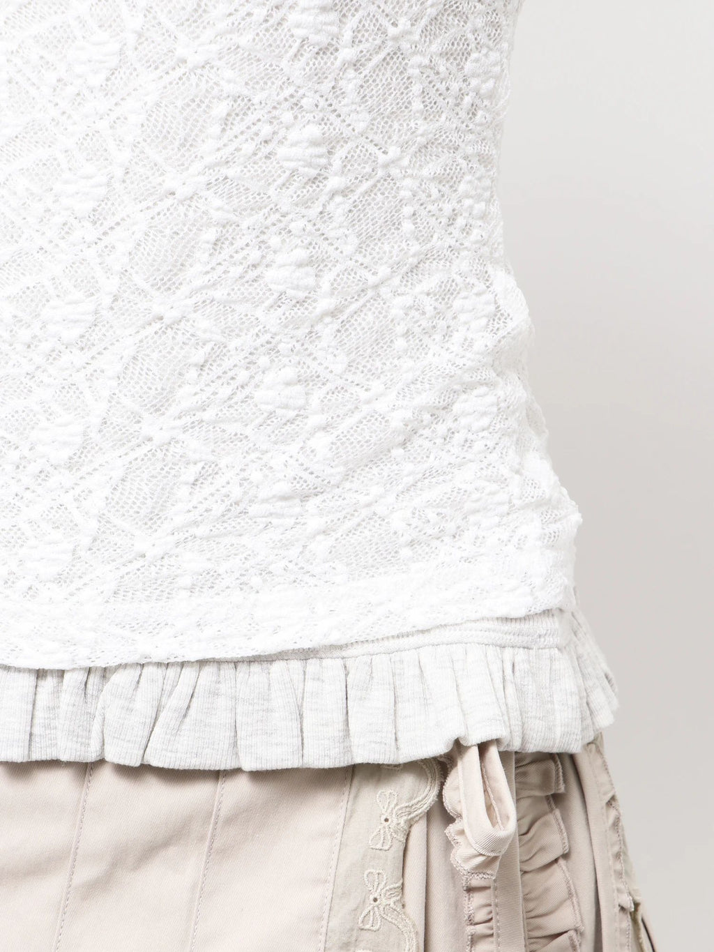 merry jenny｜Lace Layered Long Tee