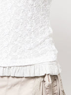 merry jenny｜Lace Layered Long Tee