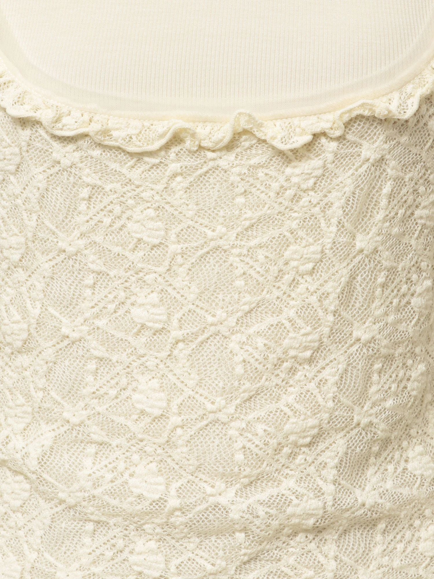 merry jenny｜Lace Layered Long Tee