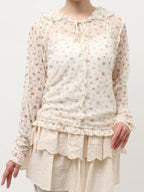 merry jenny｜Rabbit Lace Hooded Tops