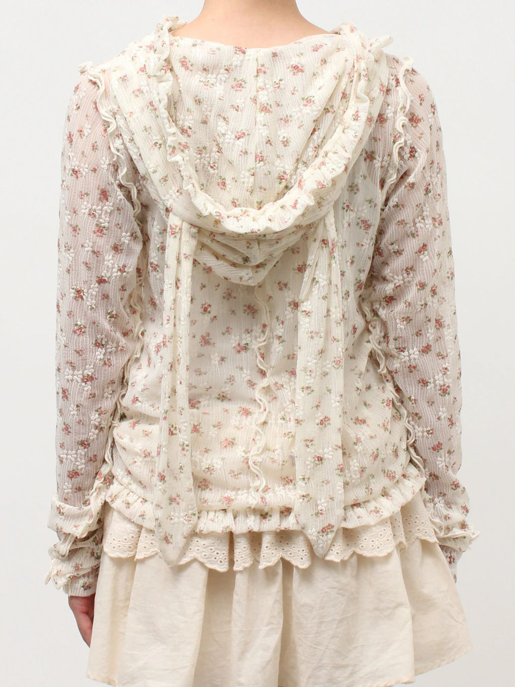merry jenny｜Rabbit Lace Hooded Tops