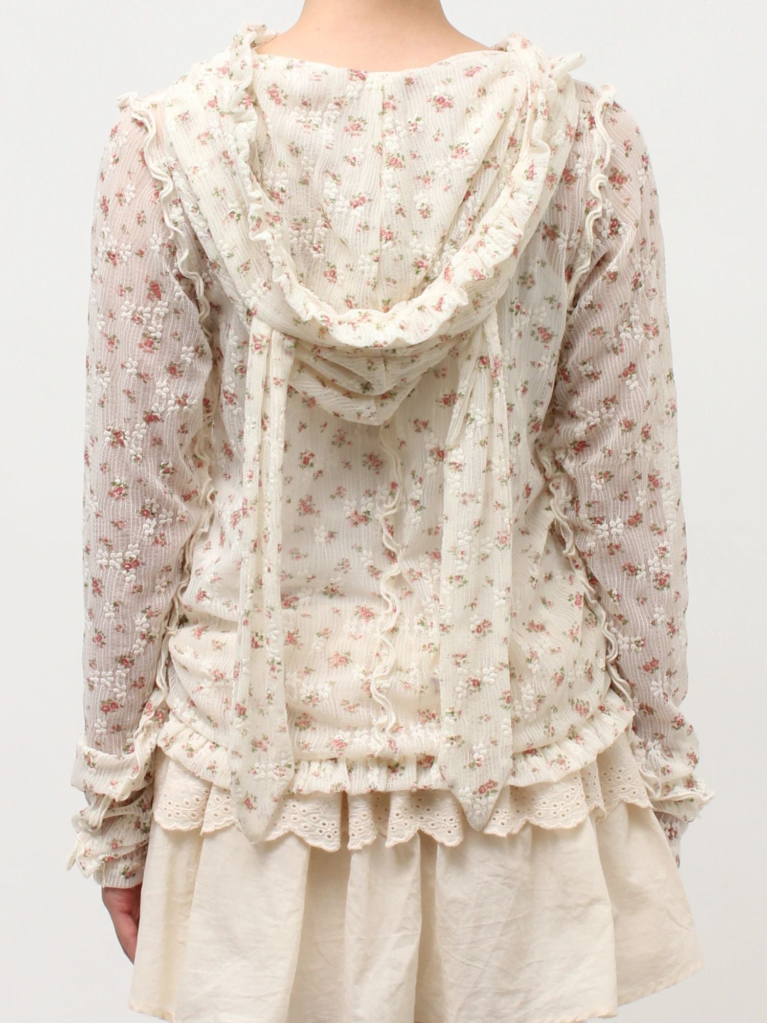 merry jenny｜Rabbit Lace Hooded Tops