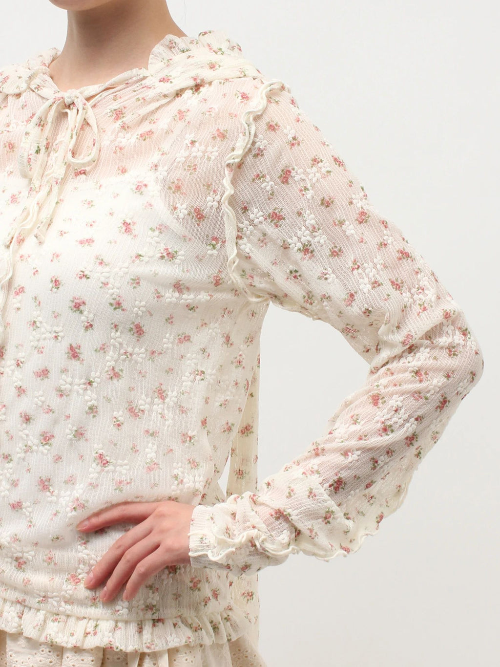 merry jenny｜Rabbit Lace Hooded Tops