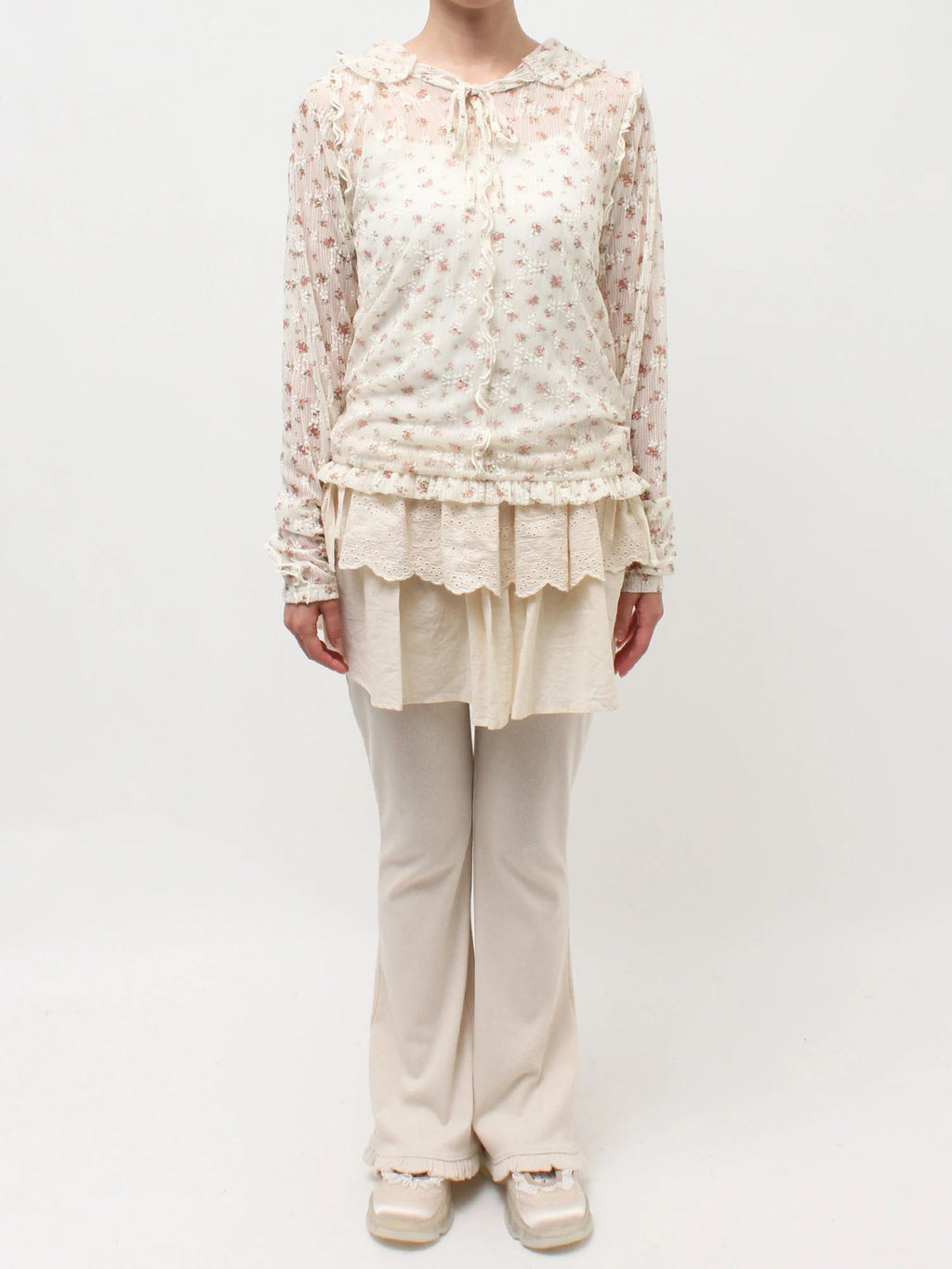 merry jenny｜Rabbit Lace Hooded Tops