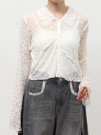 merry jenny｜Fog Color Blocking Cardigan