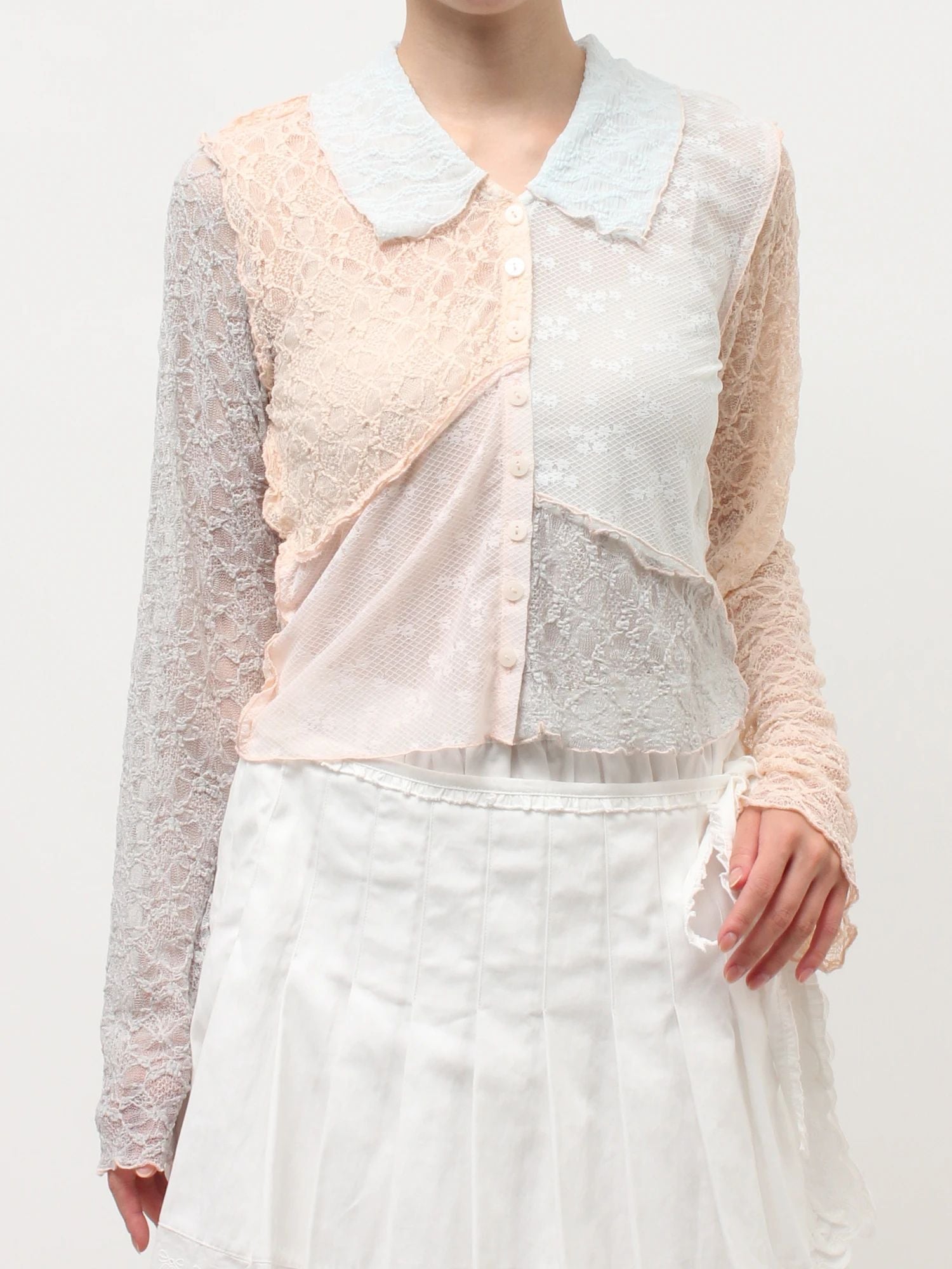 merry jenny｜Fog Color Blocking Cardigan