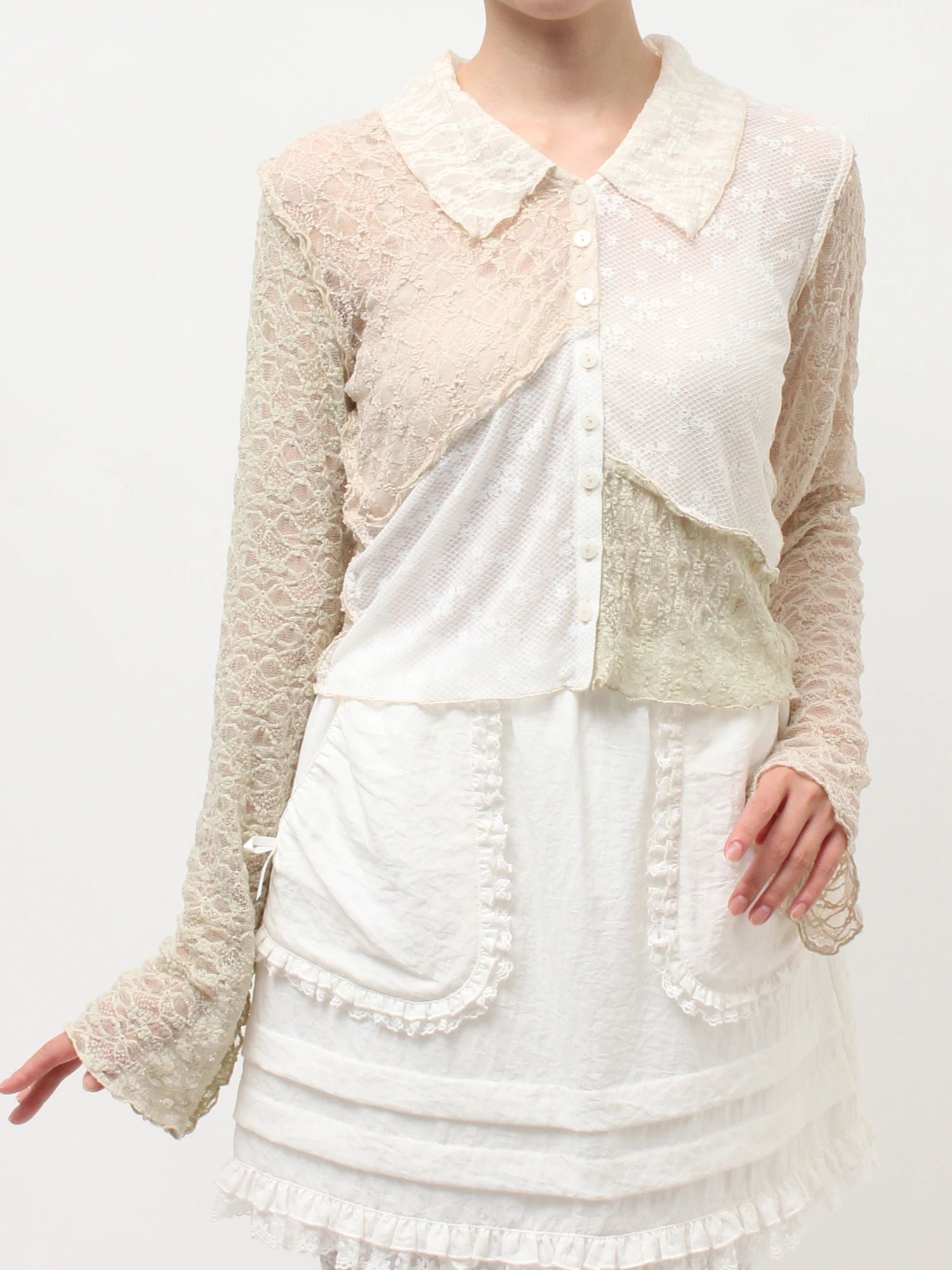 merry jenny｜Fog Color Blocking Cardigan