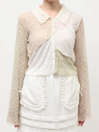merry jenny｜Fog Color Blocking Cardigan