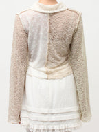 merry jenny｜Fog Color Blocking Cardigan