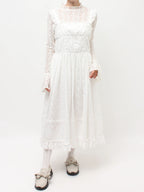 merry jenny｜Flower Lace Flare One-Piece