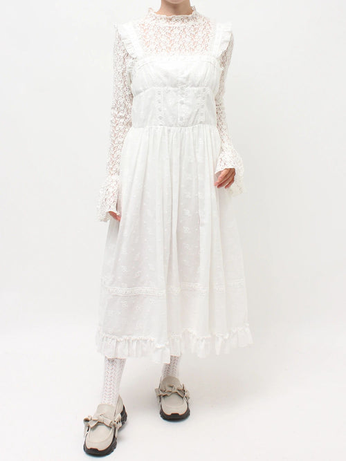 merry jenny｜Flower Lace Flare One-Piece
