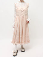 merry jenny｜Flower Lace Flare One-Piece