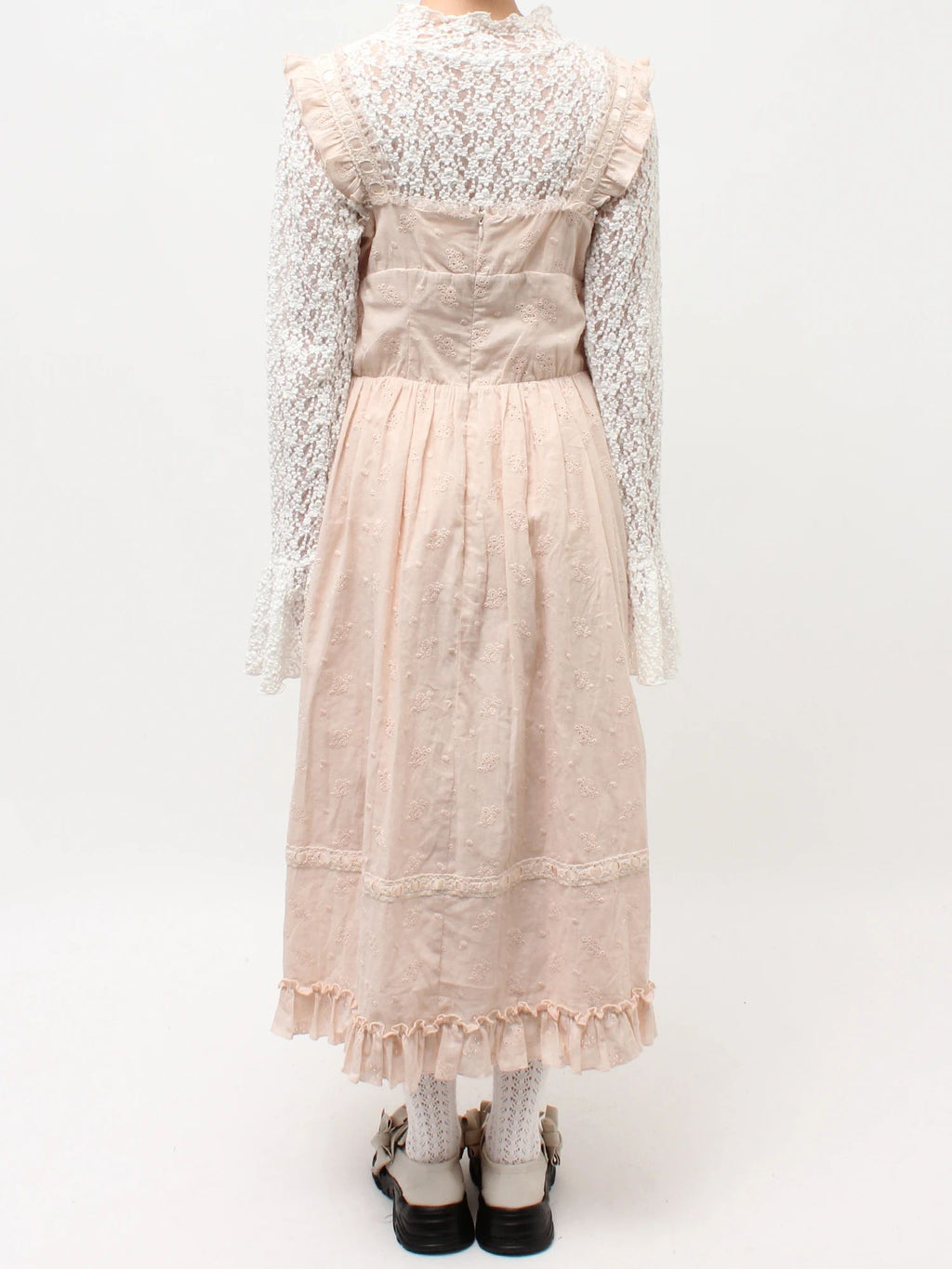 merry jenny｜Flower Lace Flare One-Piece