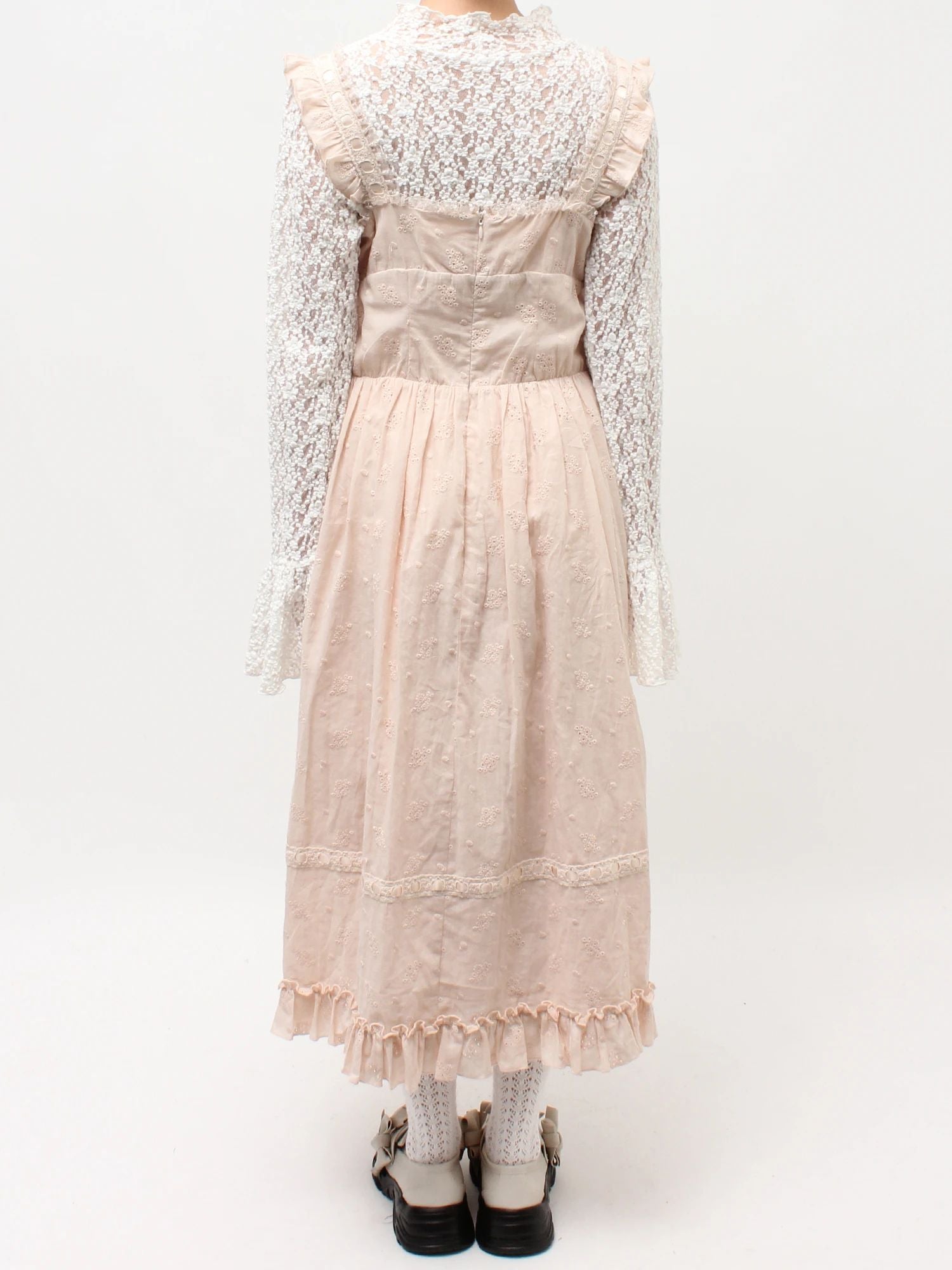 merry jenny｜Flower Lace Flare One-Piece