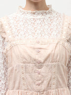 merry jenny｜Flower Lace Flare One-Piece