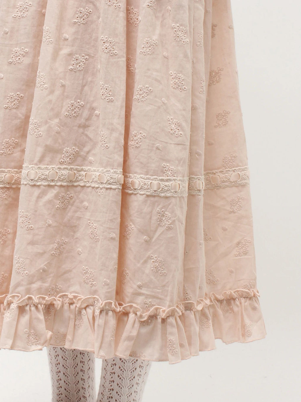 merry jenny｜Flower Lace Flare One-Piece