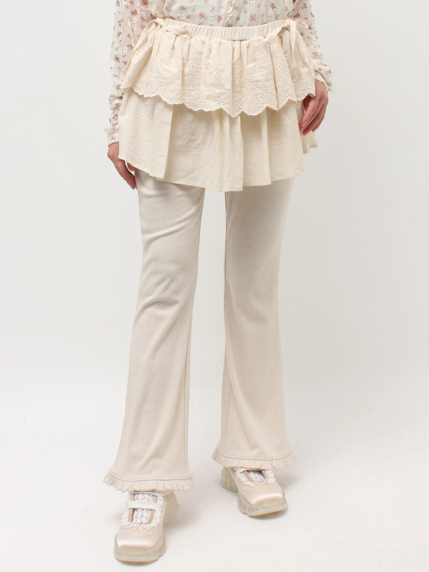 merry jenny｜Lace Skirt Flare Pants