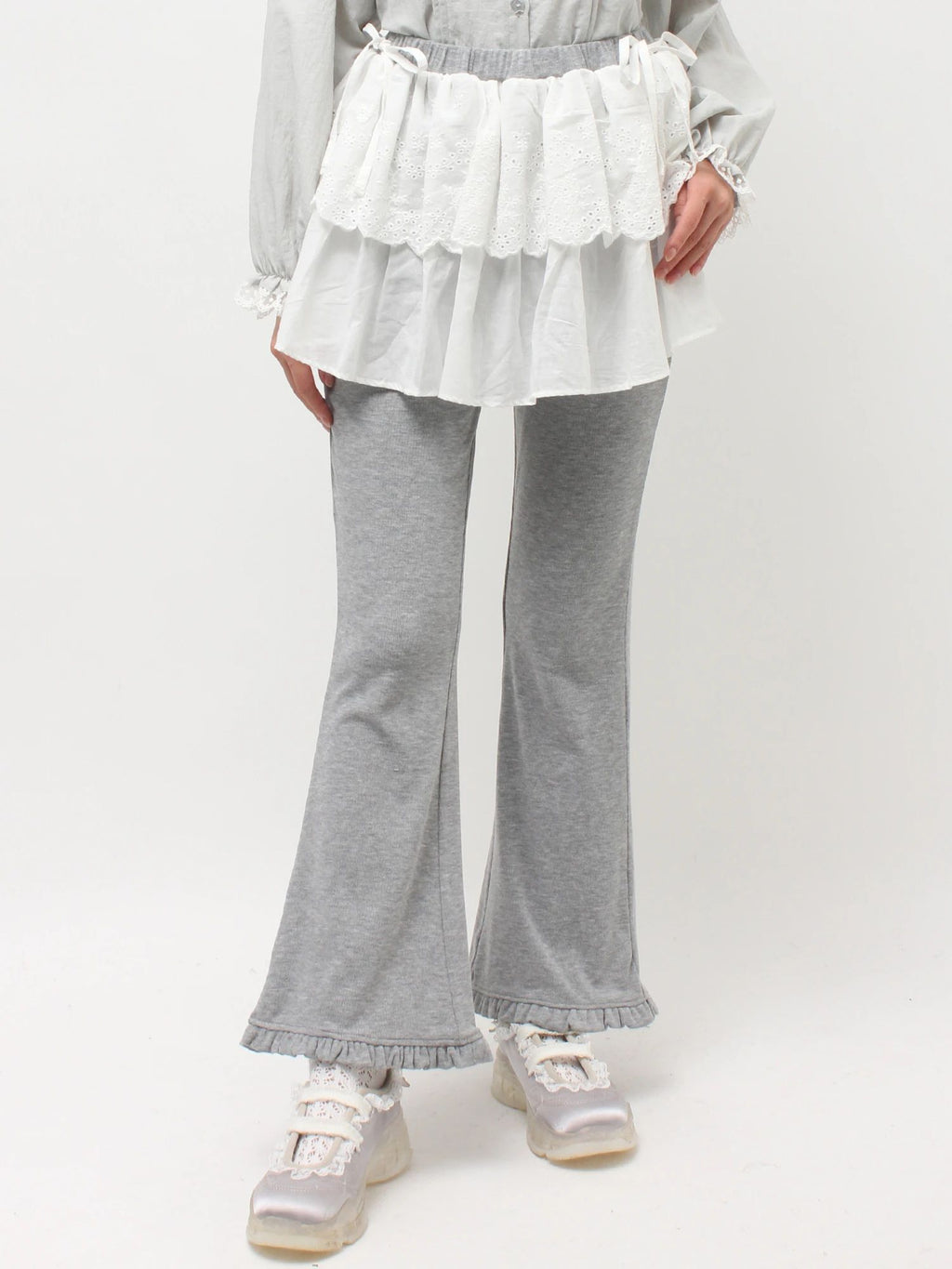 merry jenny｜Lace Skirt Flare Pants