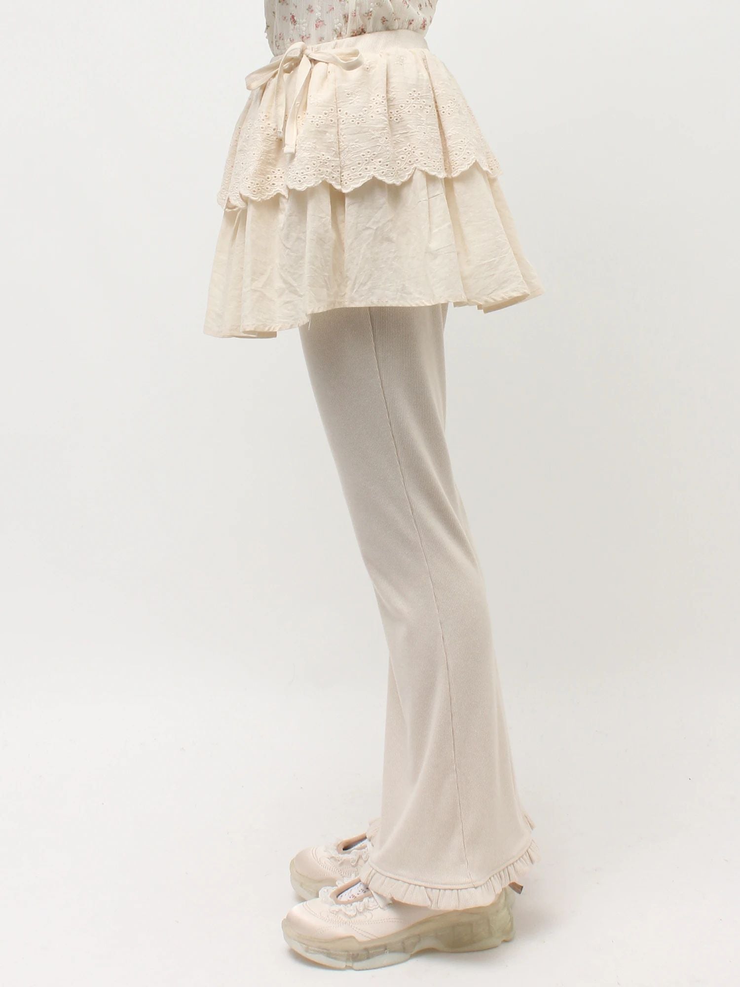 merry jenny｜Lace Skirt Flare Pants