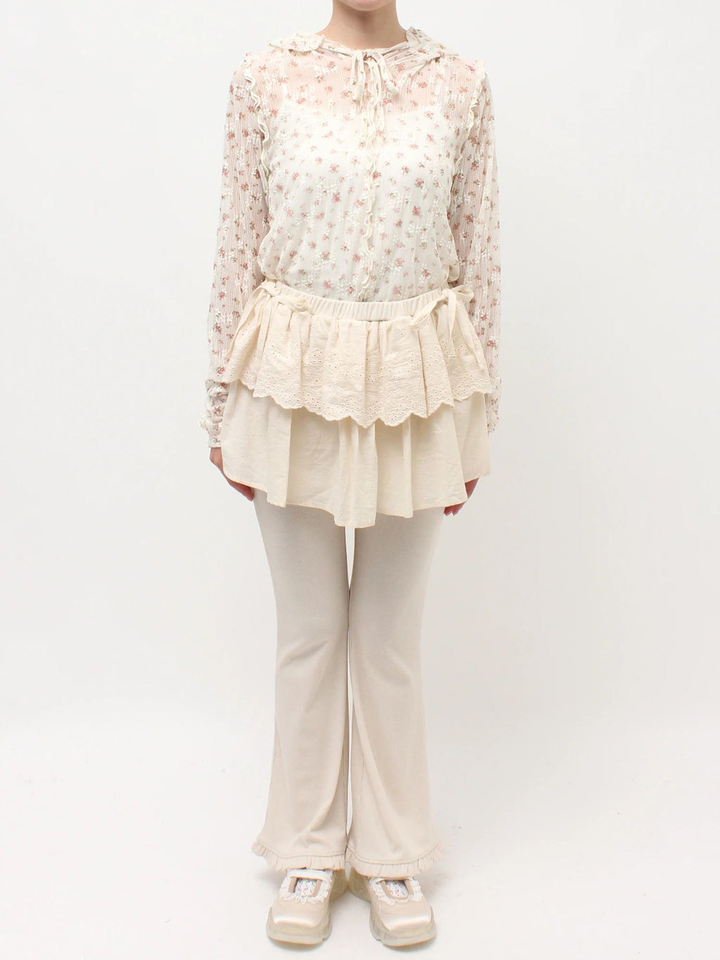 merry jenny｜Lace Skirt Flare Pants