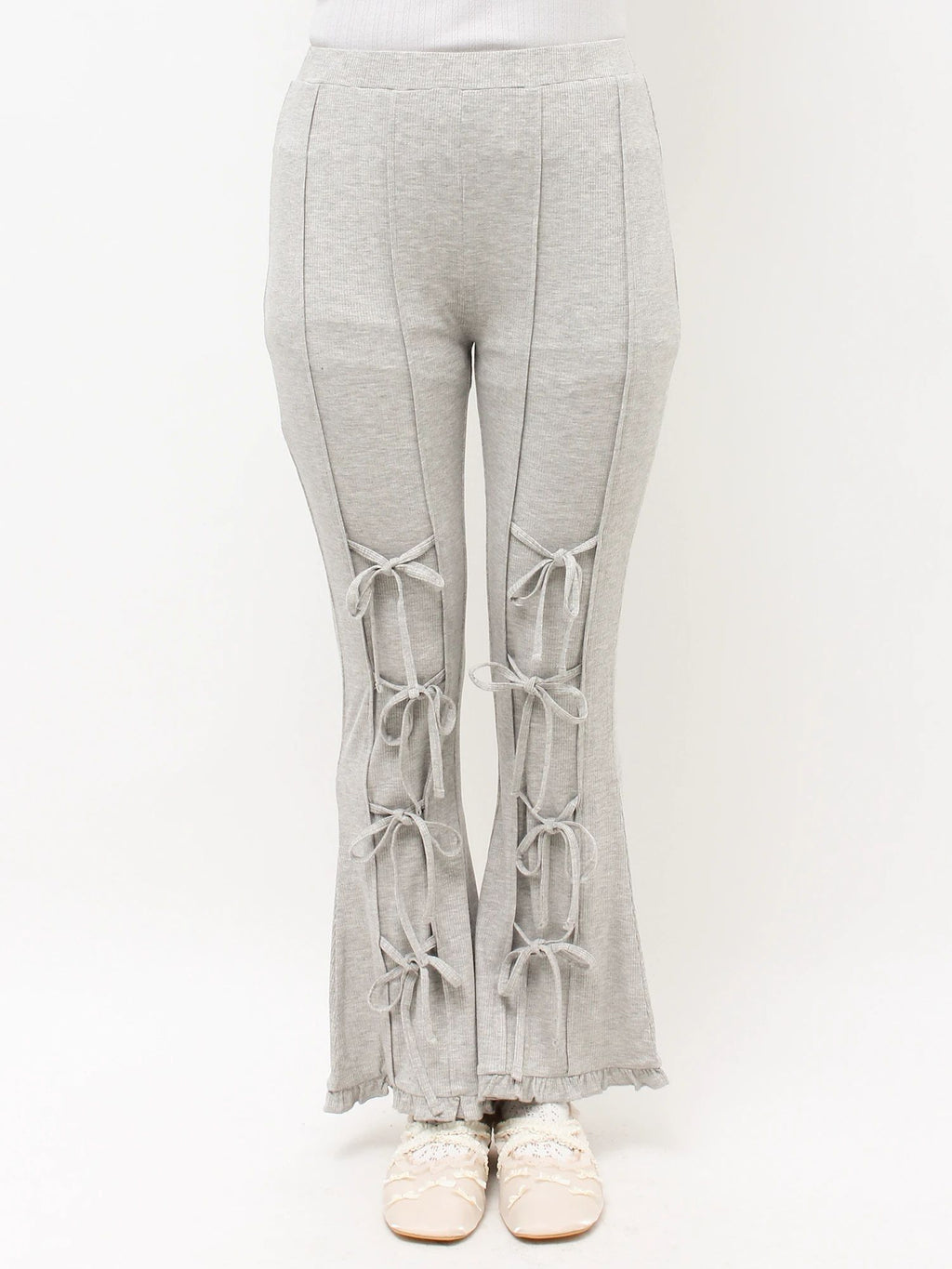 merry jenny｜Front Ribbon Ribbed Pants