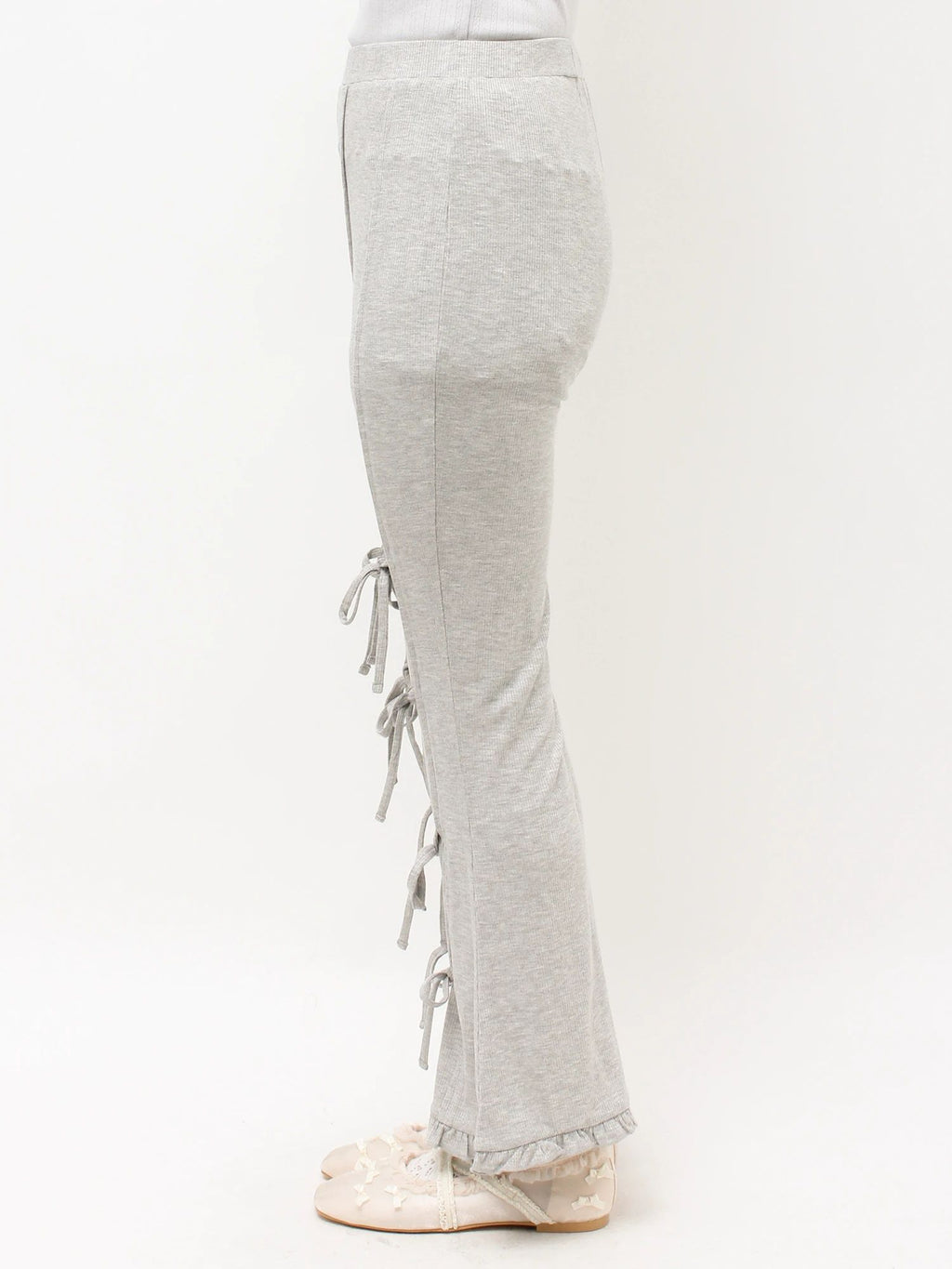 merry jenny｜Front Ribbon Ribbed Pants