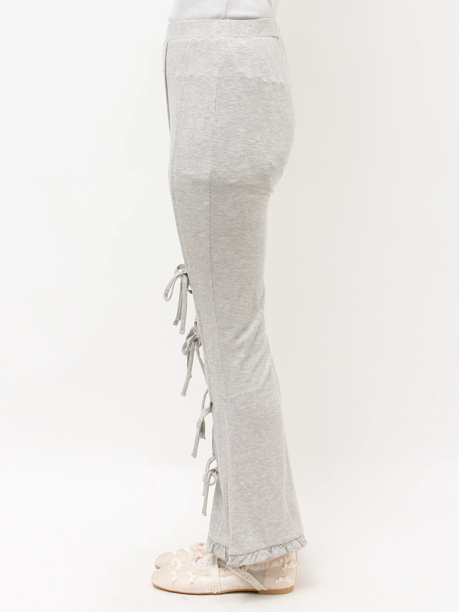 merry jenny｜Front Ribbon Ribbed Pants