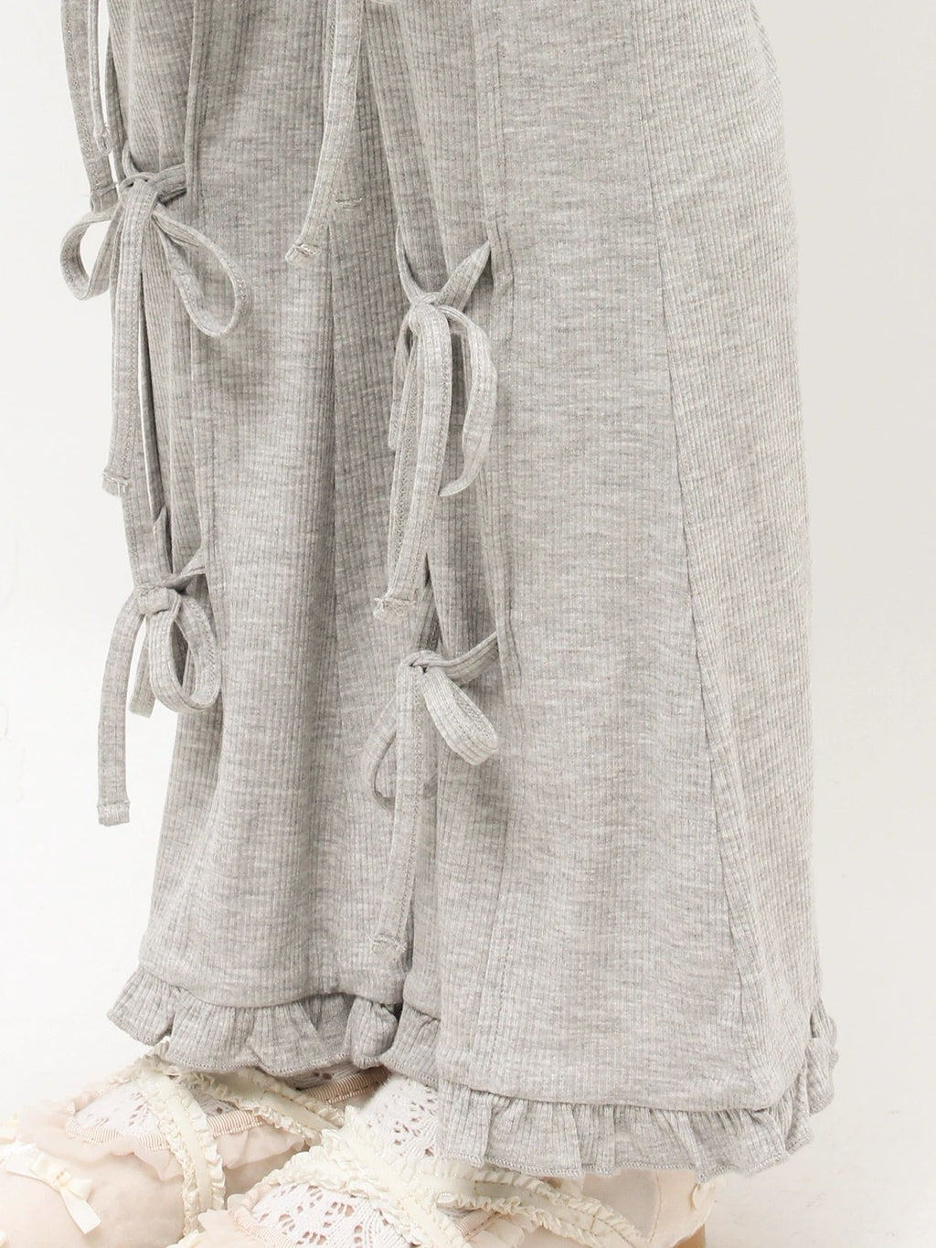 merry jenny｜Front Ribbon Ribbed Pants