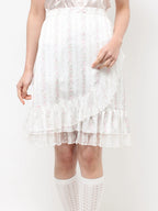 merry jenny｜Flower Satin Skirt