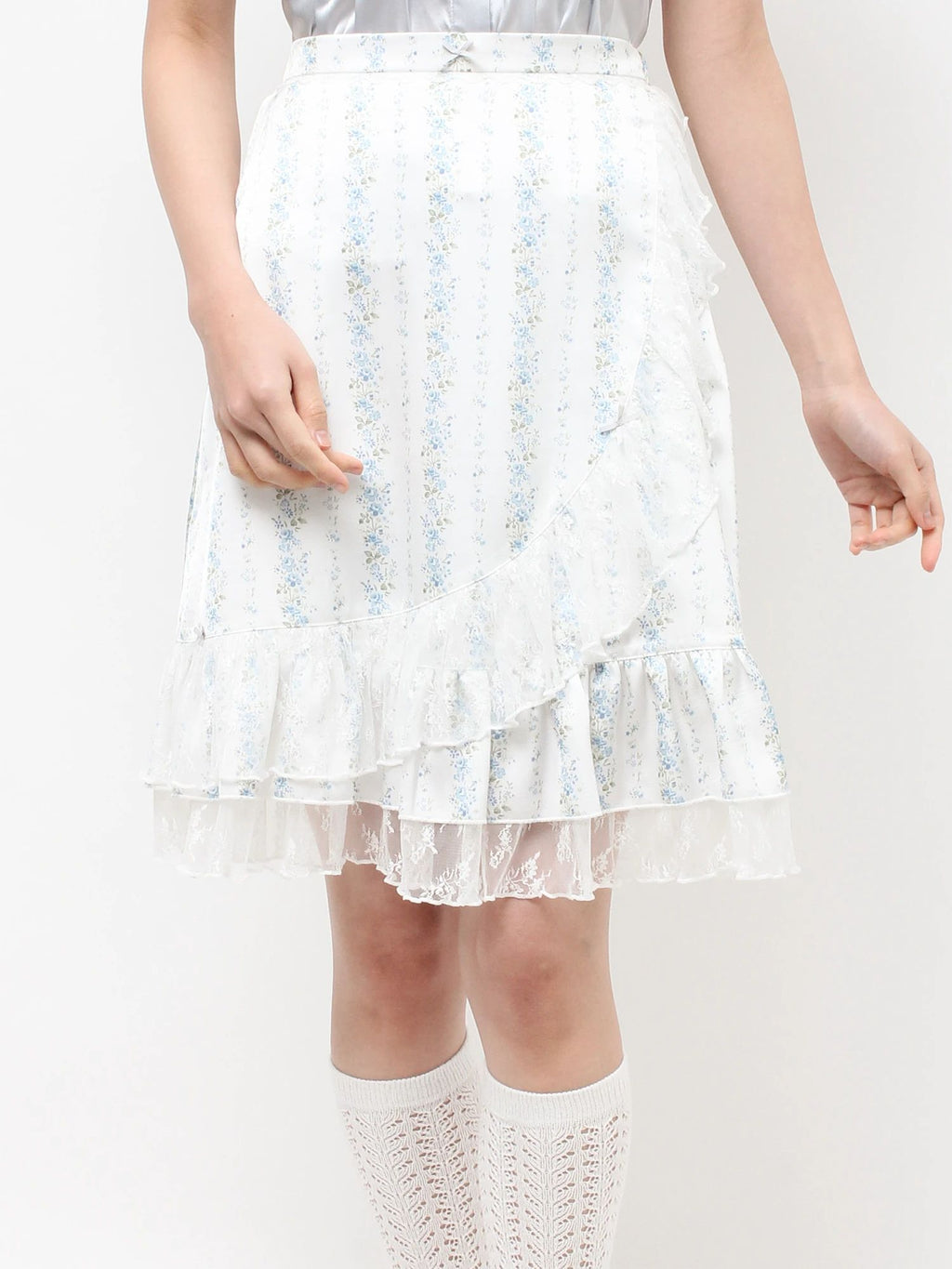 merry jenny｜Flower Satin Skirt