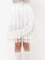 merry jenny｜Flower Satin Skirt