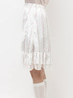 merry jenny｜Flower Satin Skirt