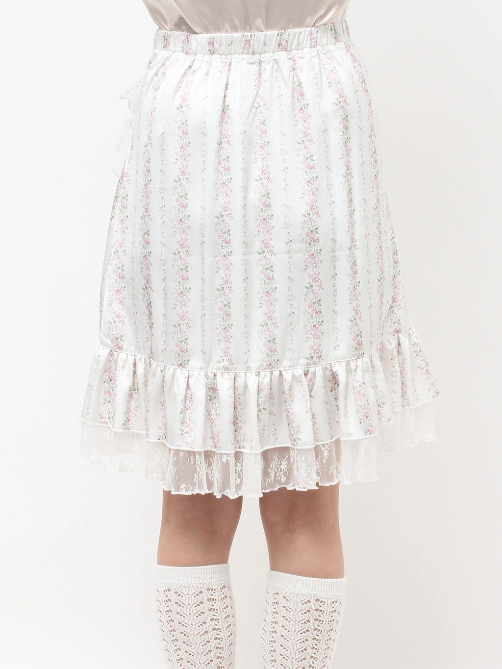 merry jenny｜Flower Satin Skirt