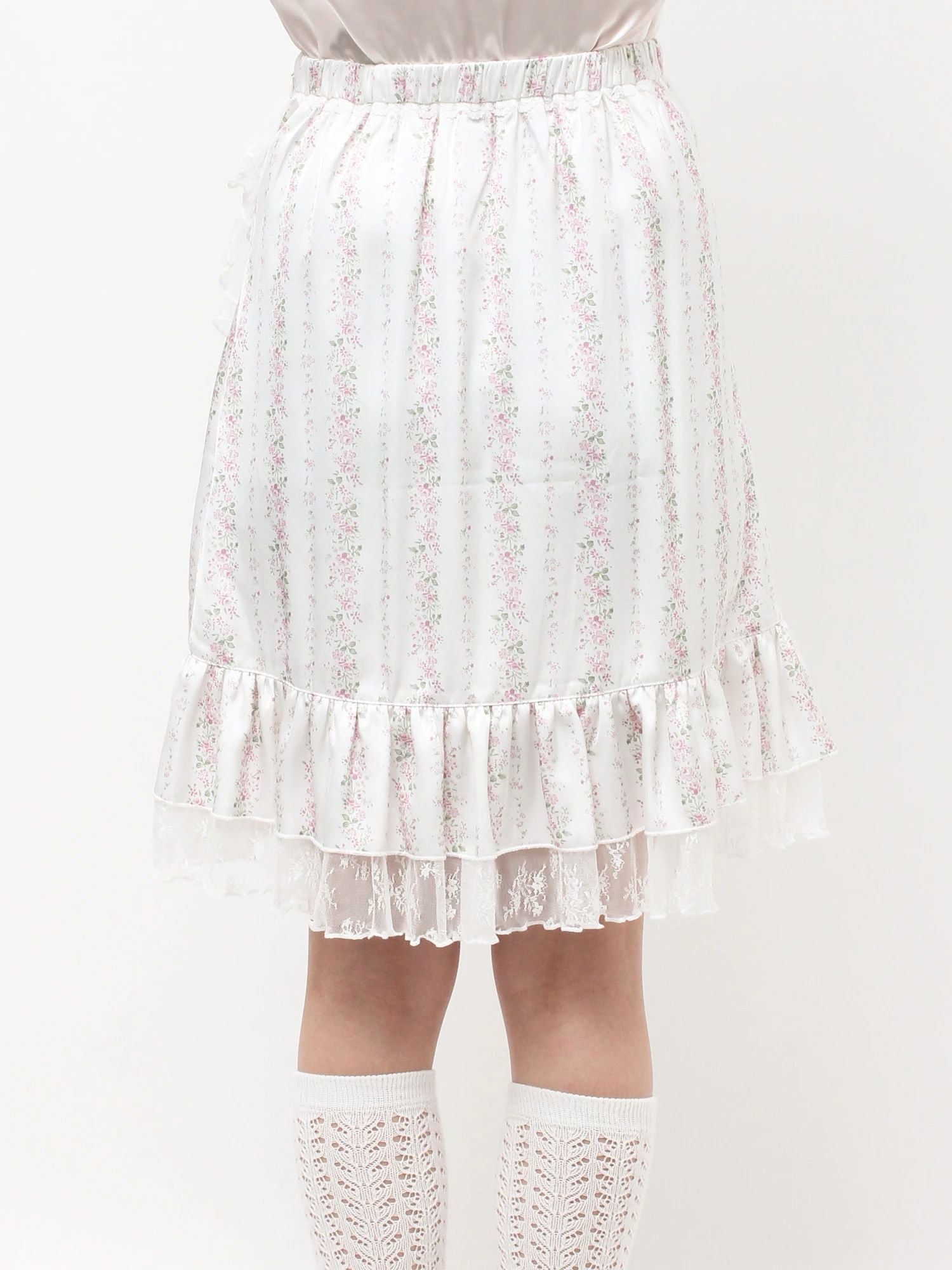 merry jenny｜Flower Satin Skirt