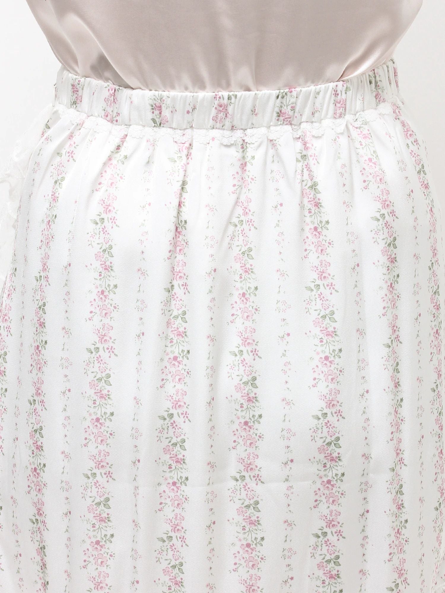 merry jenny｜Flower Satin Skirt