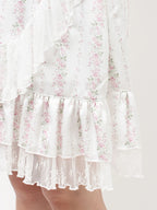 merry jenny｜Flower Satin Skirt