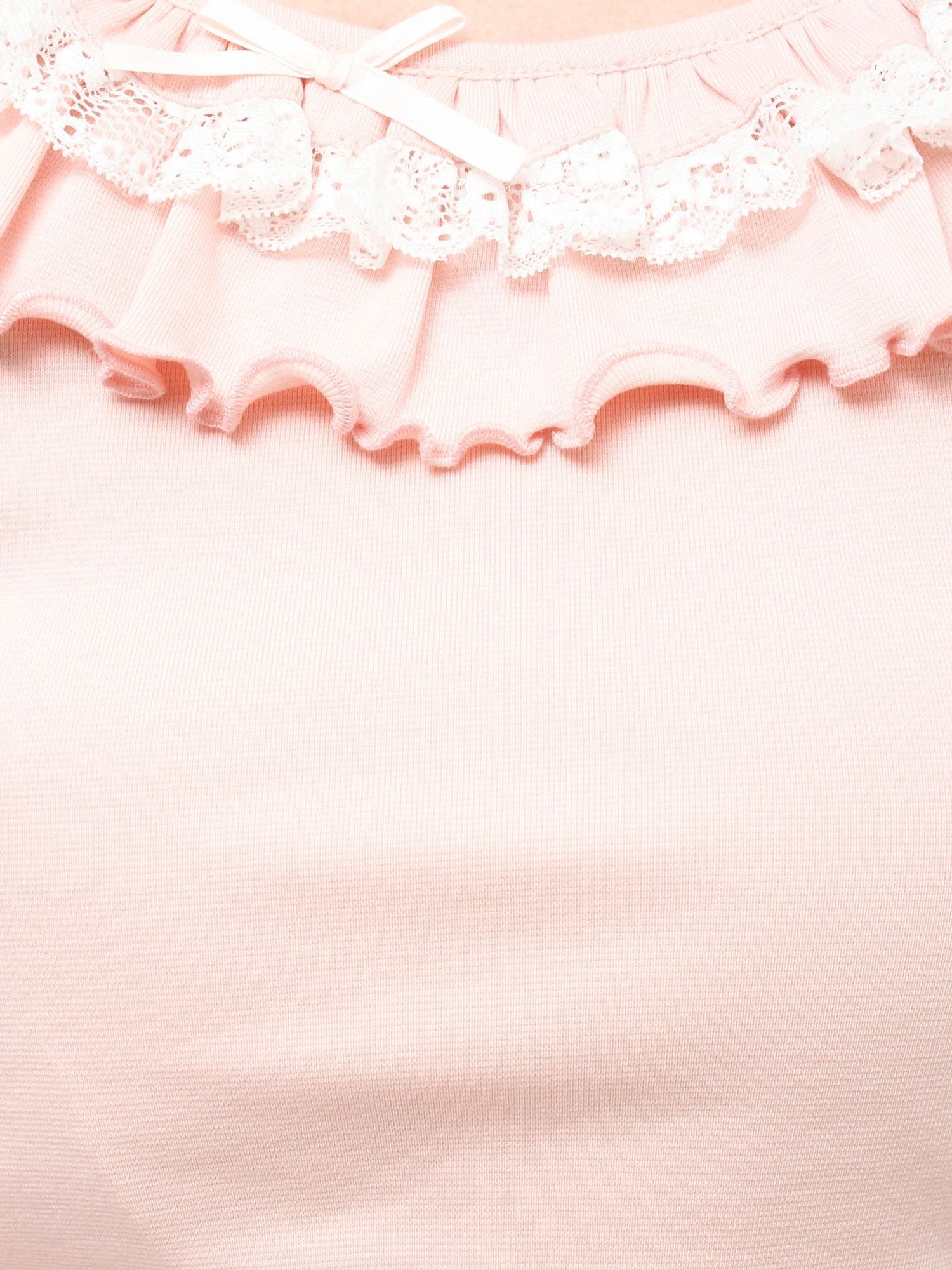 merry jenny｜Short-Sleeved Pullover With Frilled Collar