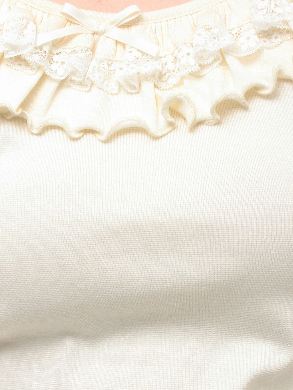 merry jenny｜Short-Sleeved Pullover With Frilled Collar