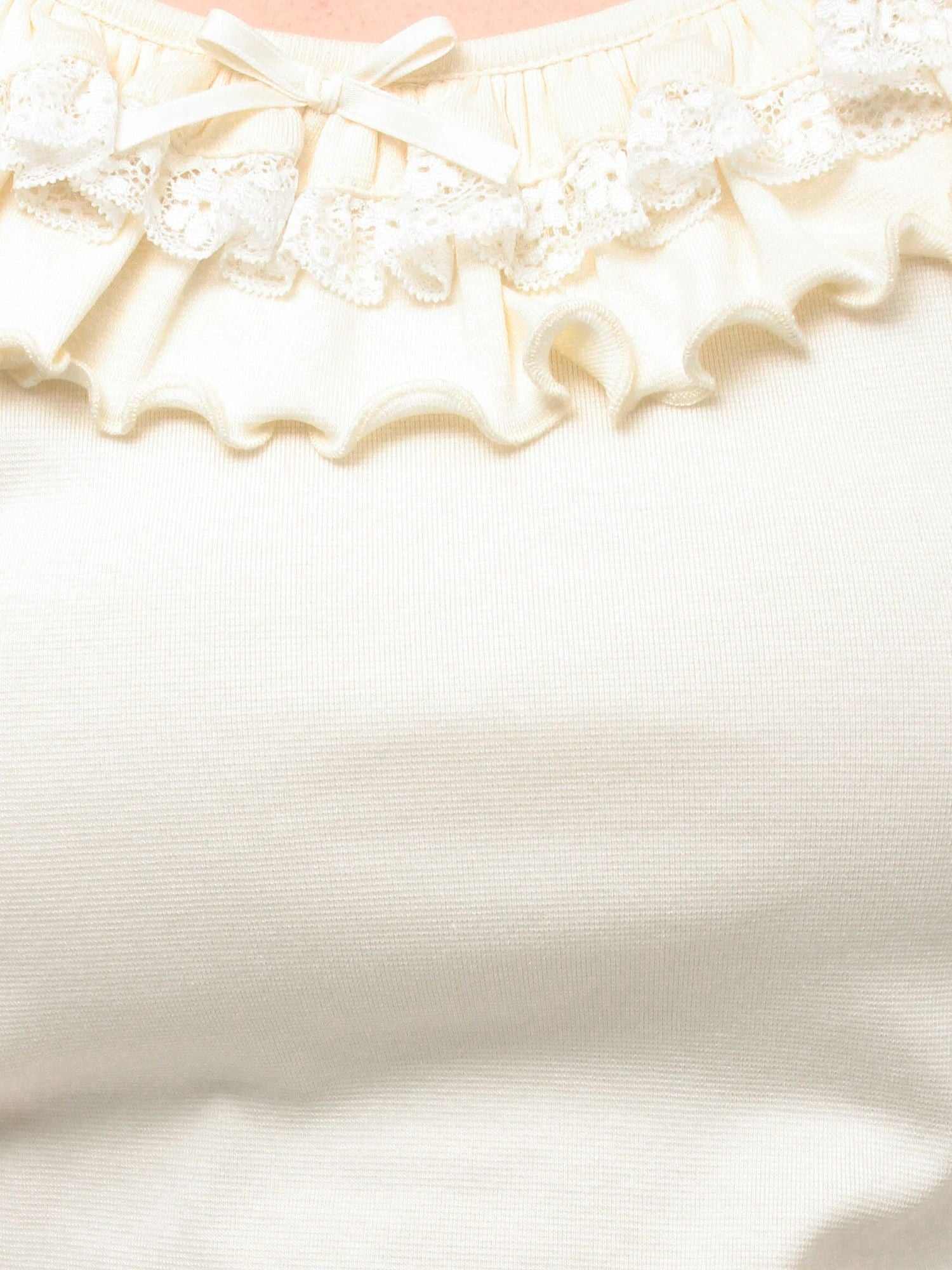 merry jenny｜Short-Sleeved Pullover With Frilled Collar