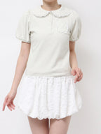 merry jenny｜Frilly Summer Polo Top