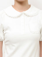 merry jenny｜Frilly Summer Polo Top