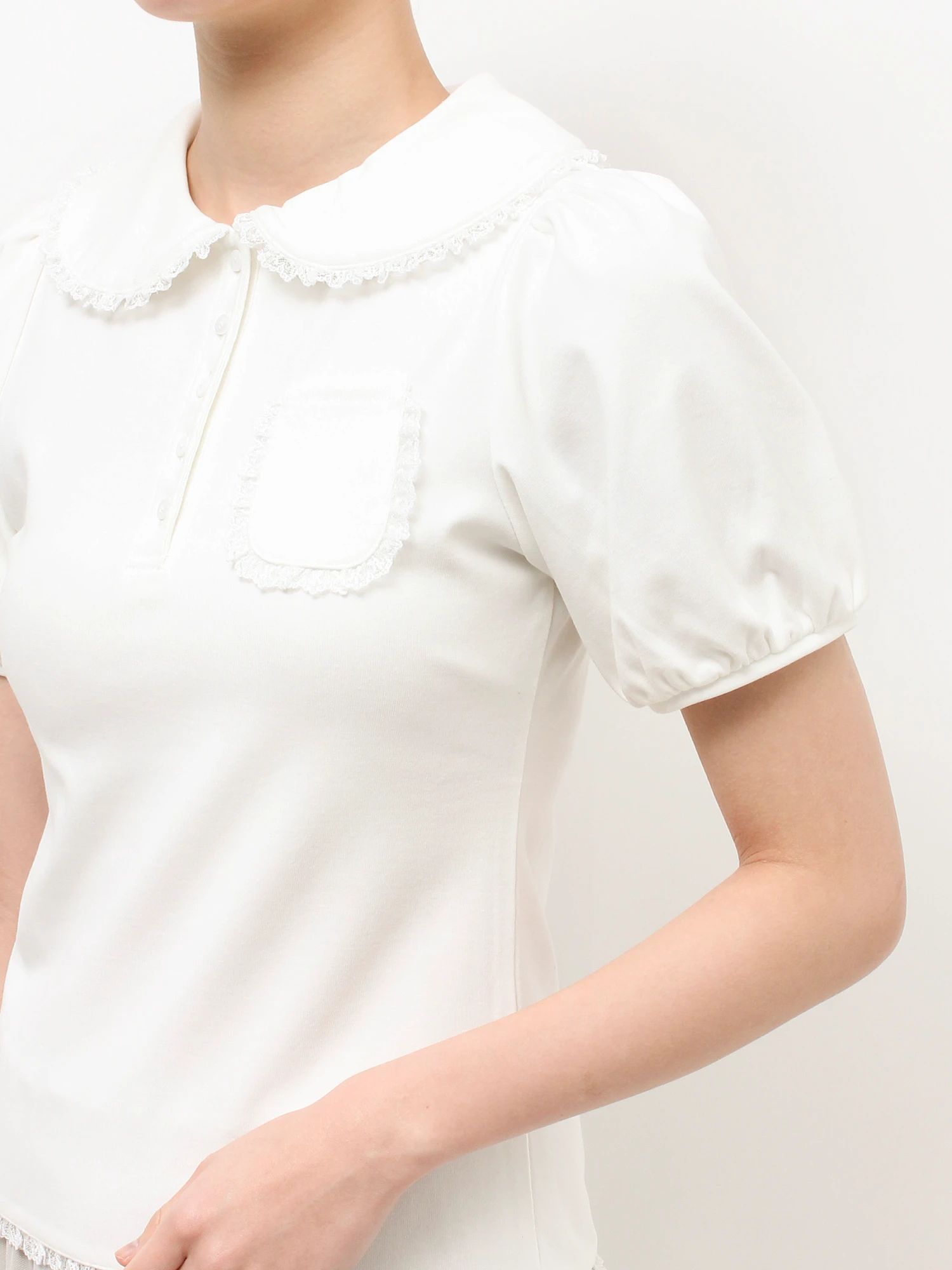 merry jenny｜Frilly Summer Polo Top