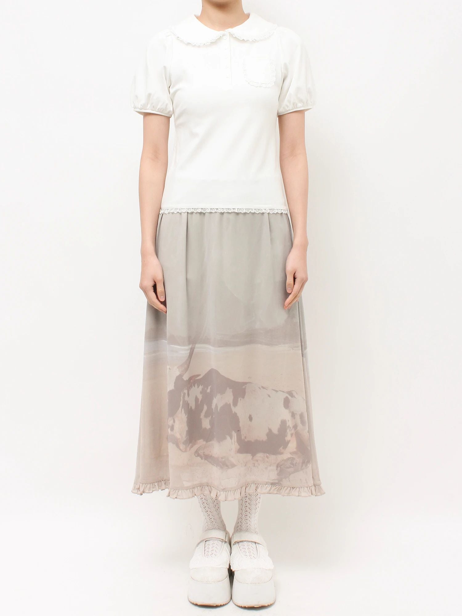 merry jenny｜Frilly Summer Polo Top