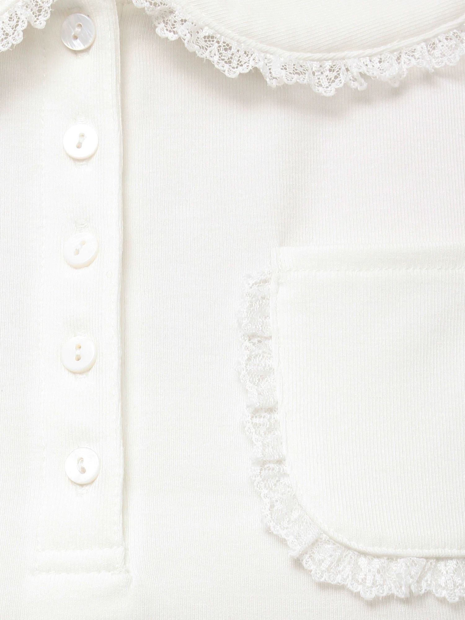 merry jenny｜Frilly Summer Polo Top