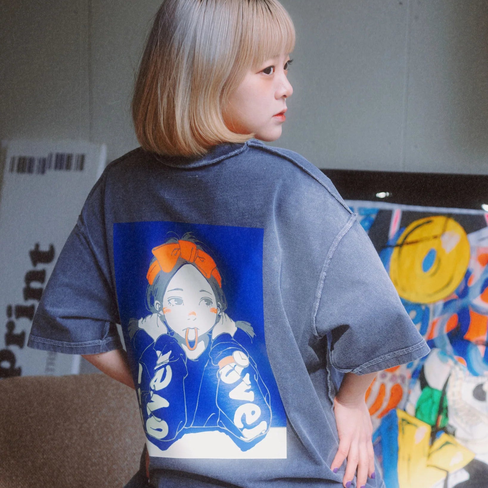 Over Print POP ART pigment Tee Ver1 GLOW IN THE DARK