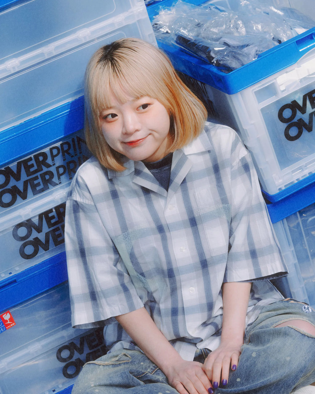 Over Print NEW MOON check shirts