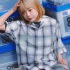 Over Print NEW MOON check shirts