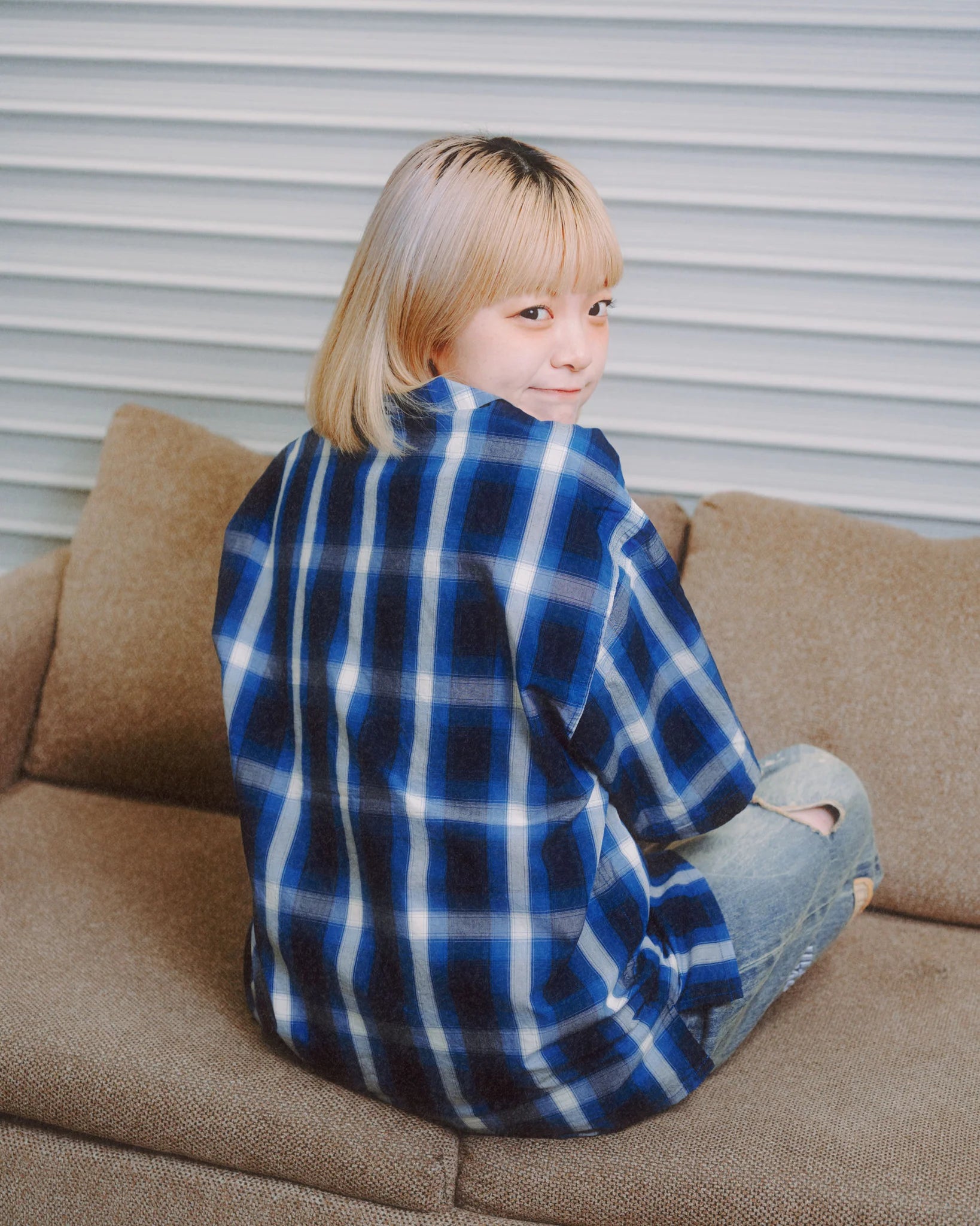 Over Print NEW MOON check shirts
