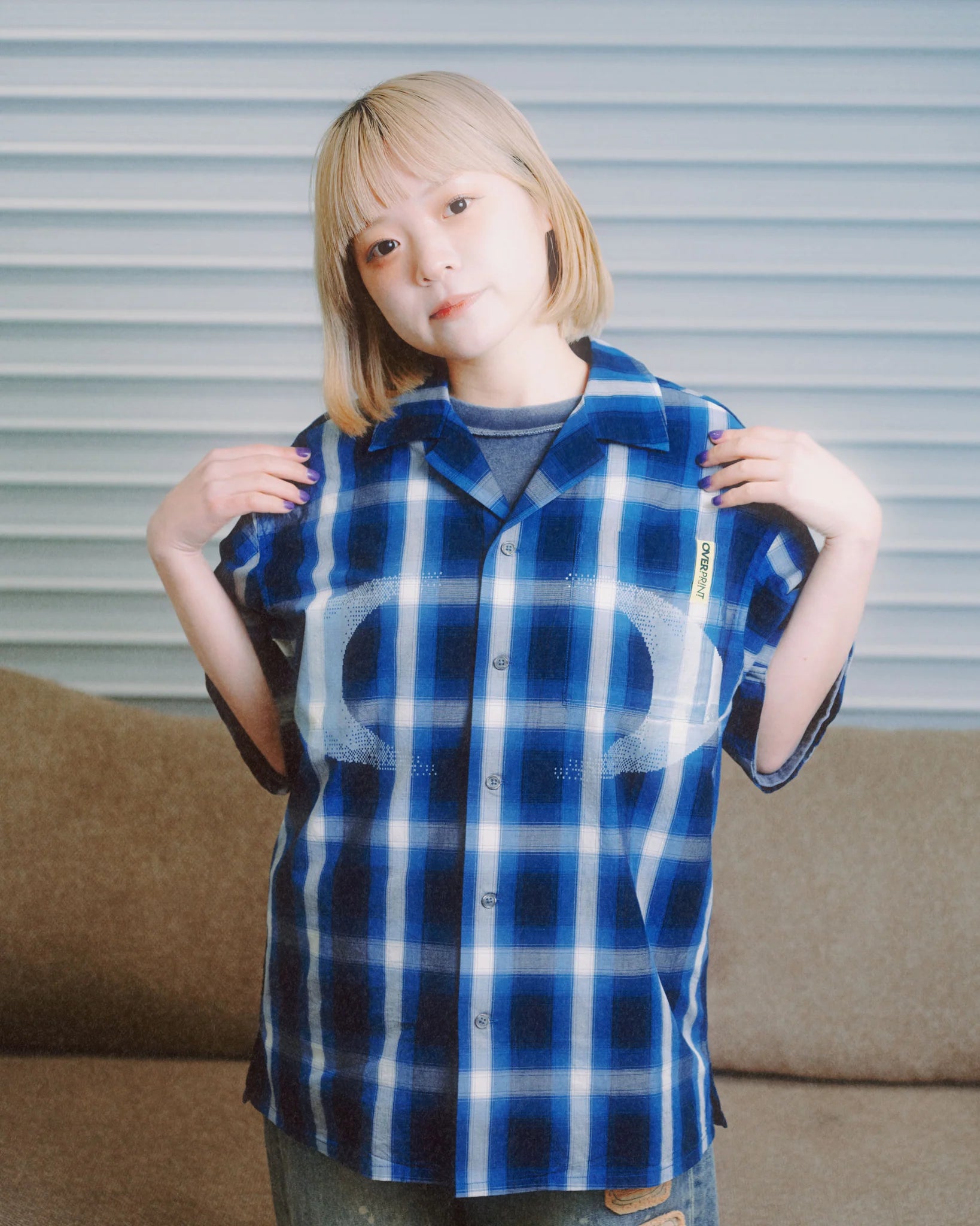 Over Print NEW MOON check shirts