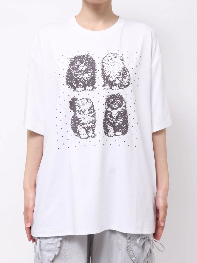 merry jenny｜Pindot Cat Tee